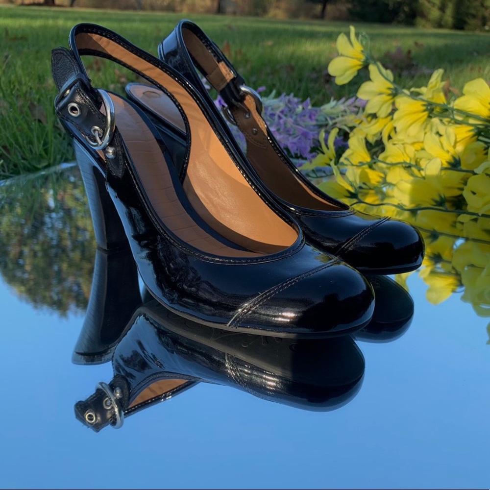 Vintage black slingback heels